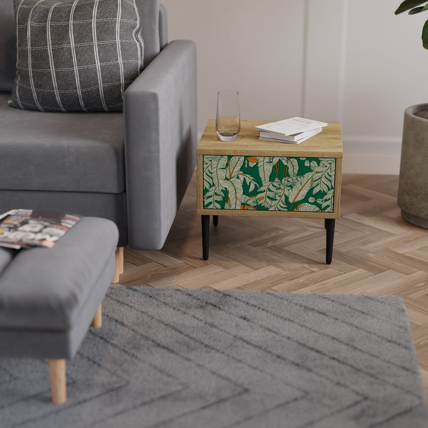 VERDANT PLEASURES Comodino in Effetto Rovere