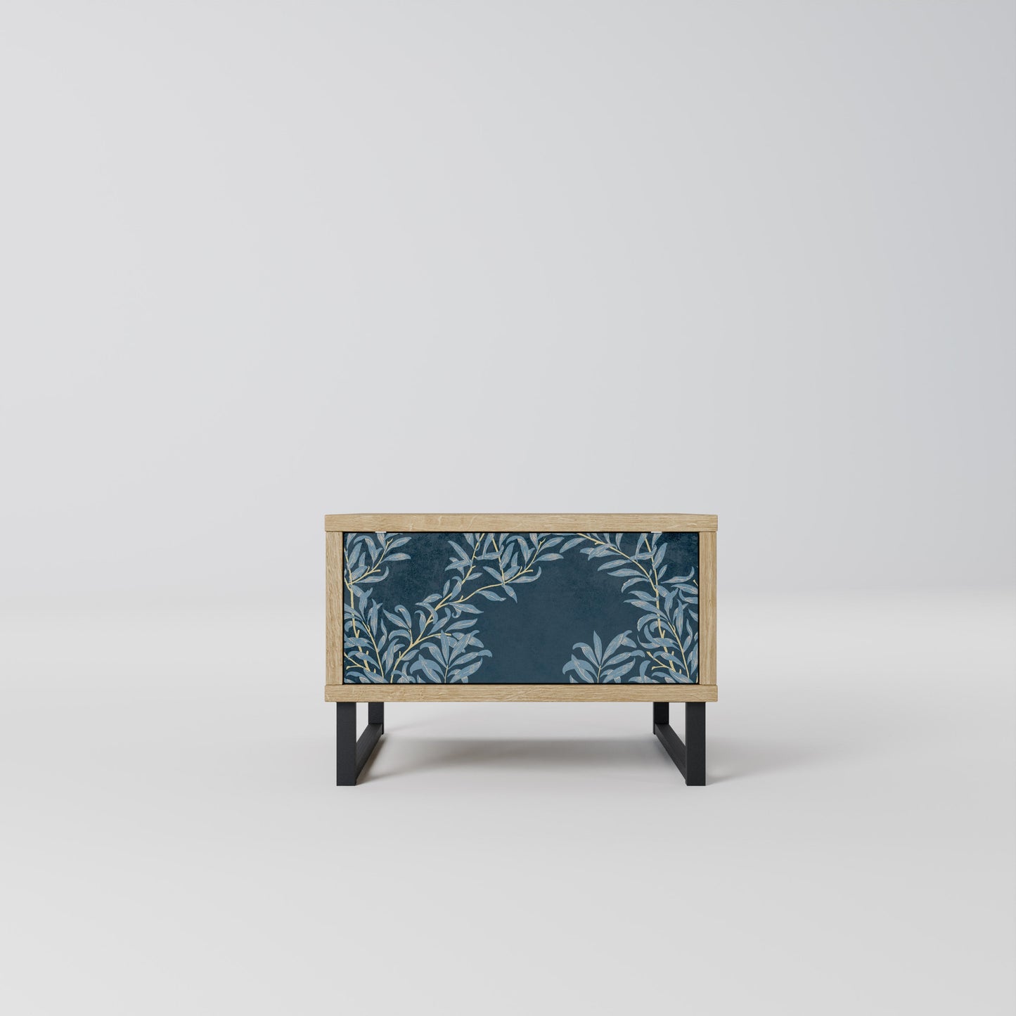 BLUE LEAVES Comodino in Effetto Rovere