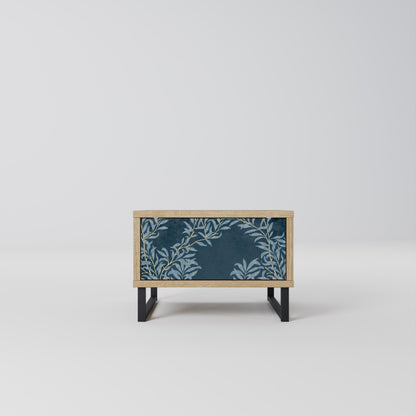 BLUE LEAVES Comodino in Effetto Rovere