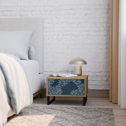 BLUE LEAVES Comodino in Effetto Rovere