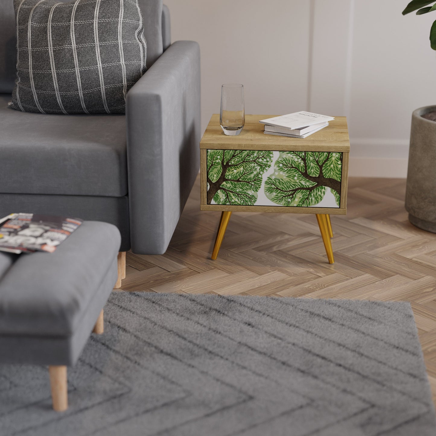 WILDERNESS DASH Nightstand in Oak Effect