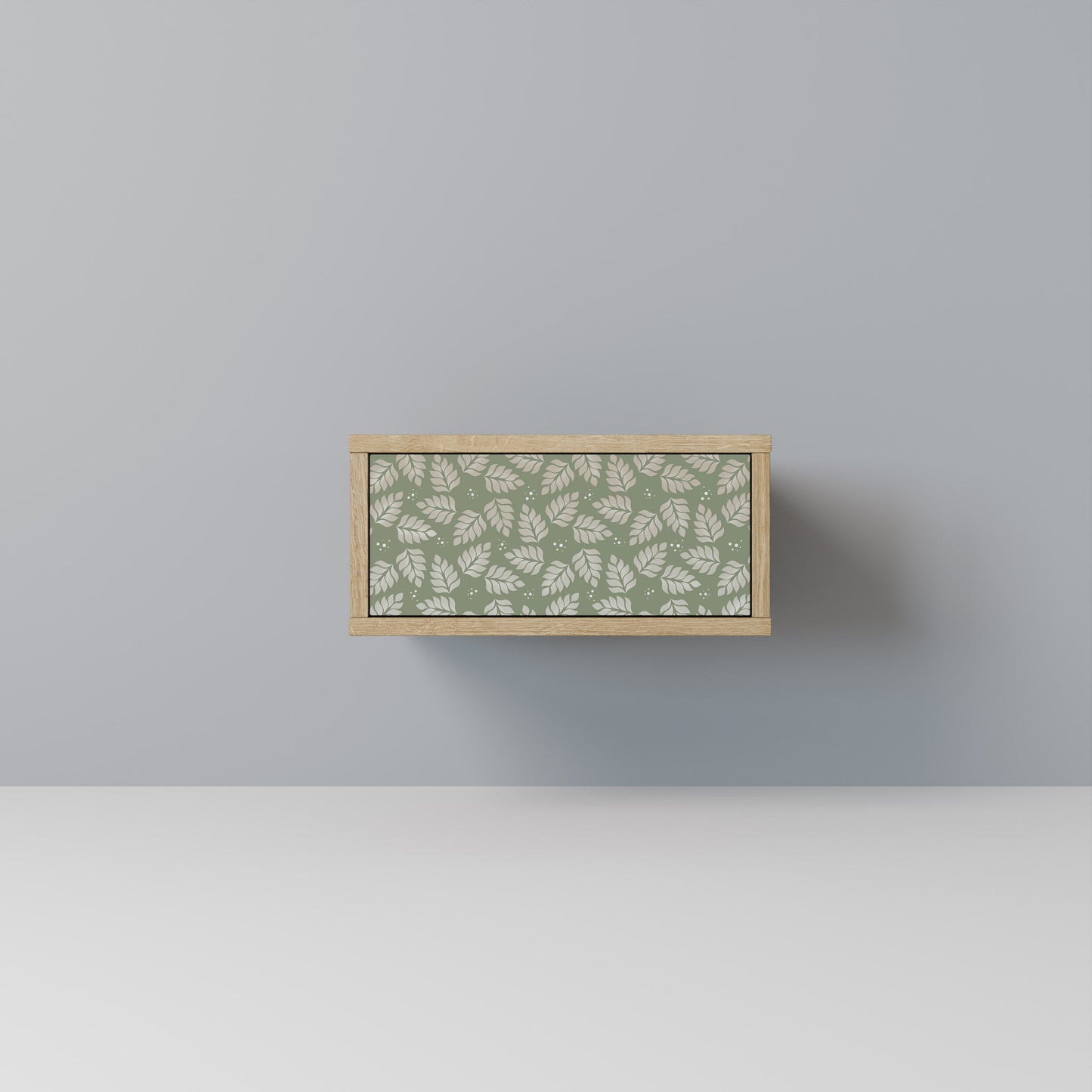 LEAVES ON GREEN Comodino in Effetto Rovere