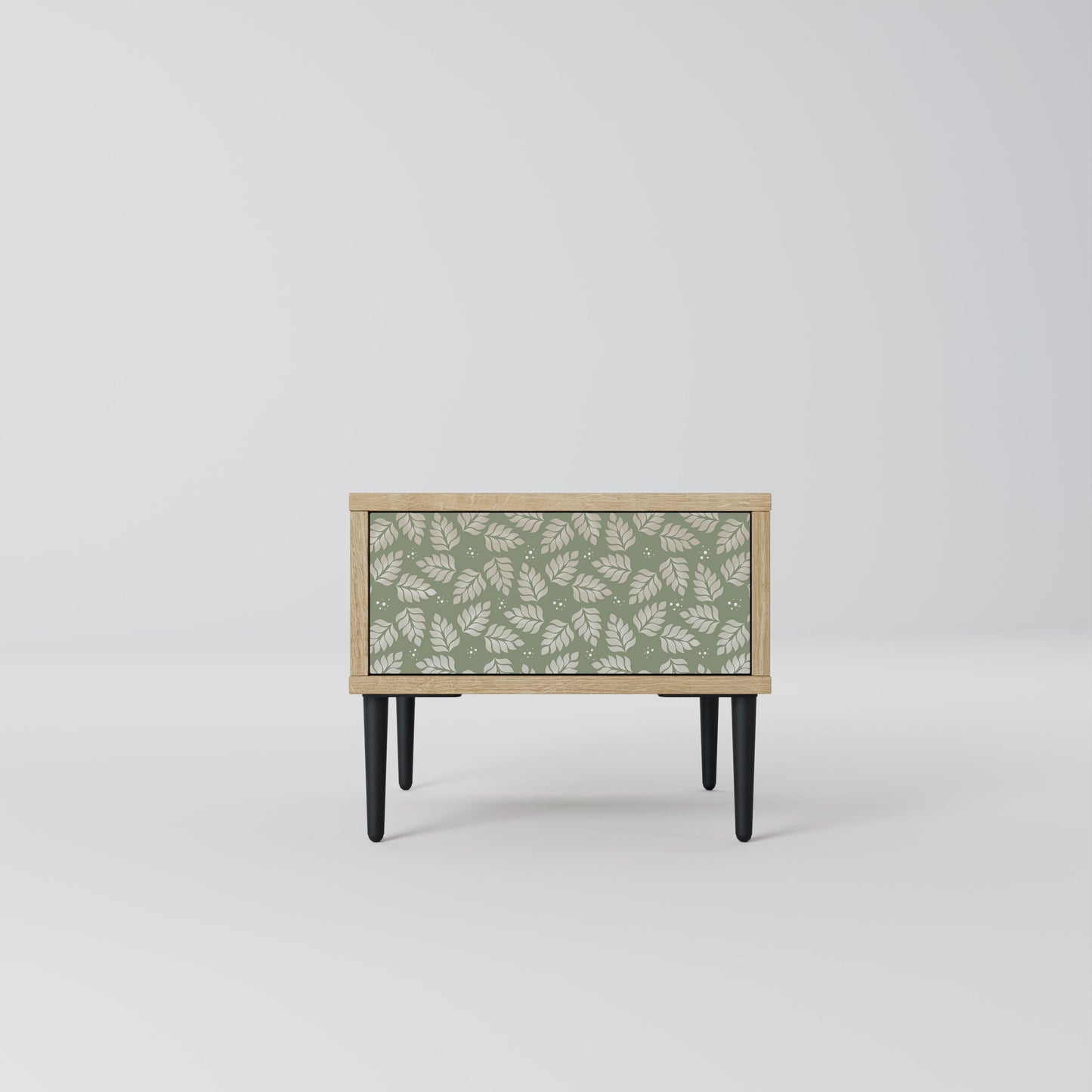 LEAVES ON GREEN Comodino in Effetto Rovere