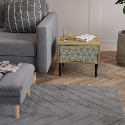 LEAVES ON GREEN Comodino in Effetto Rovere