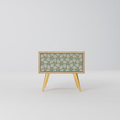 LEAVES ON GREEN Comodino in Effetto Rovere