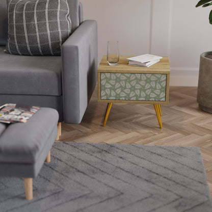 LEAVES ON GREEN Comodino in Effetto Rovere