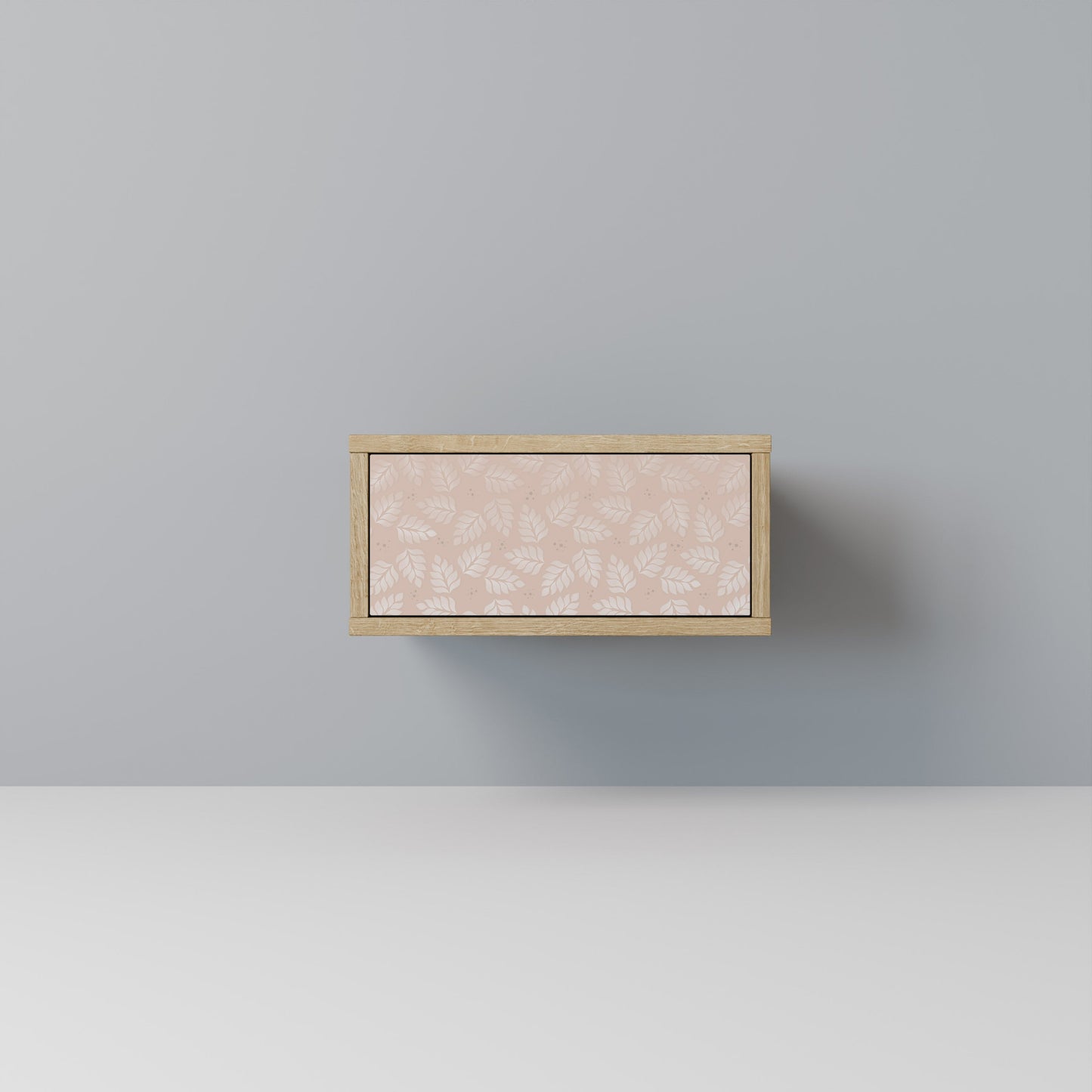 LEAVES ON BEIGE Comodino in Effetto Rovere