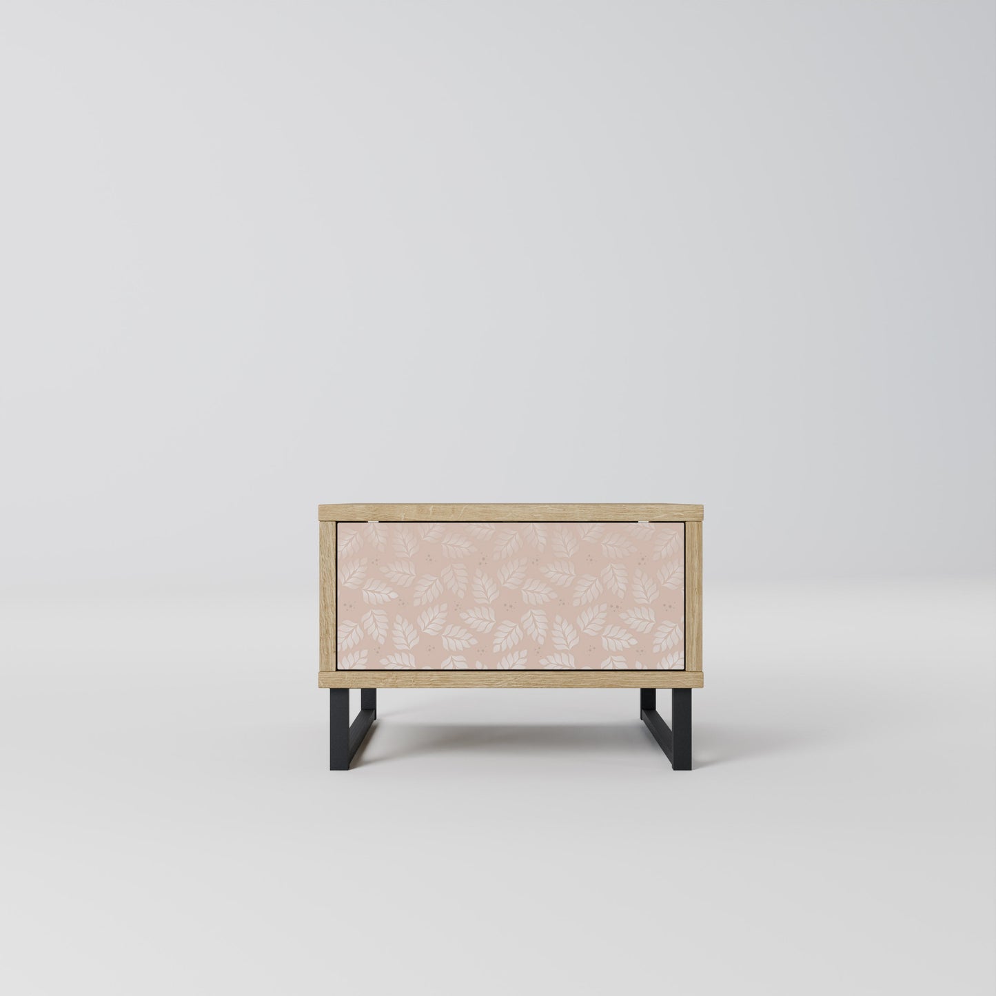 LEAVES ON BEIGE Comodino in Effetto Rovere