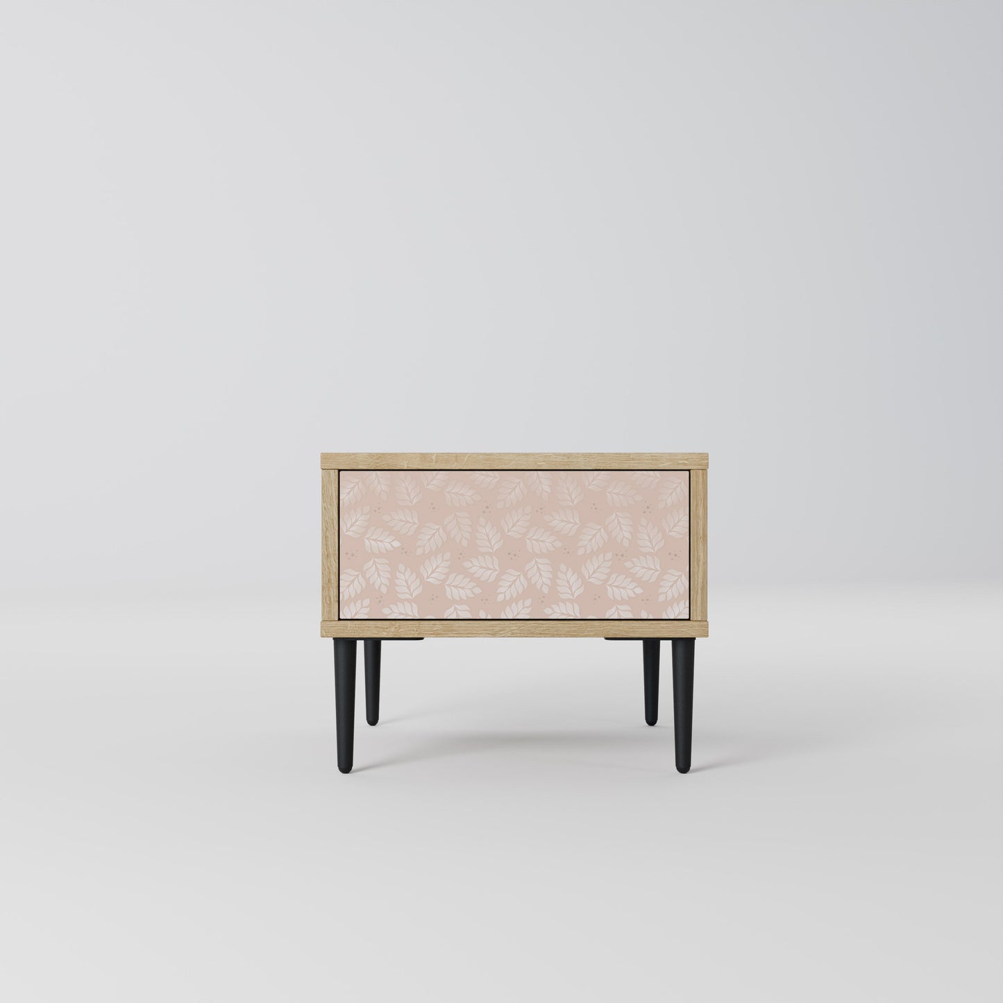 LEAVES ON BEIGE Comodino in Effetto Rovere