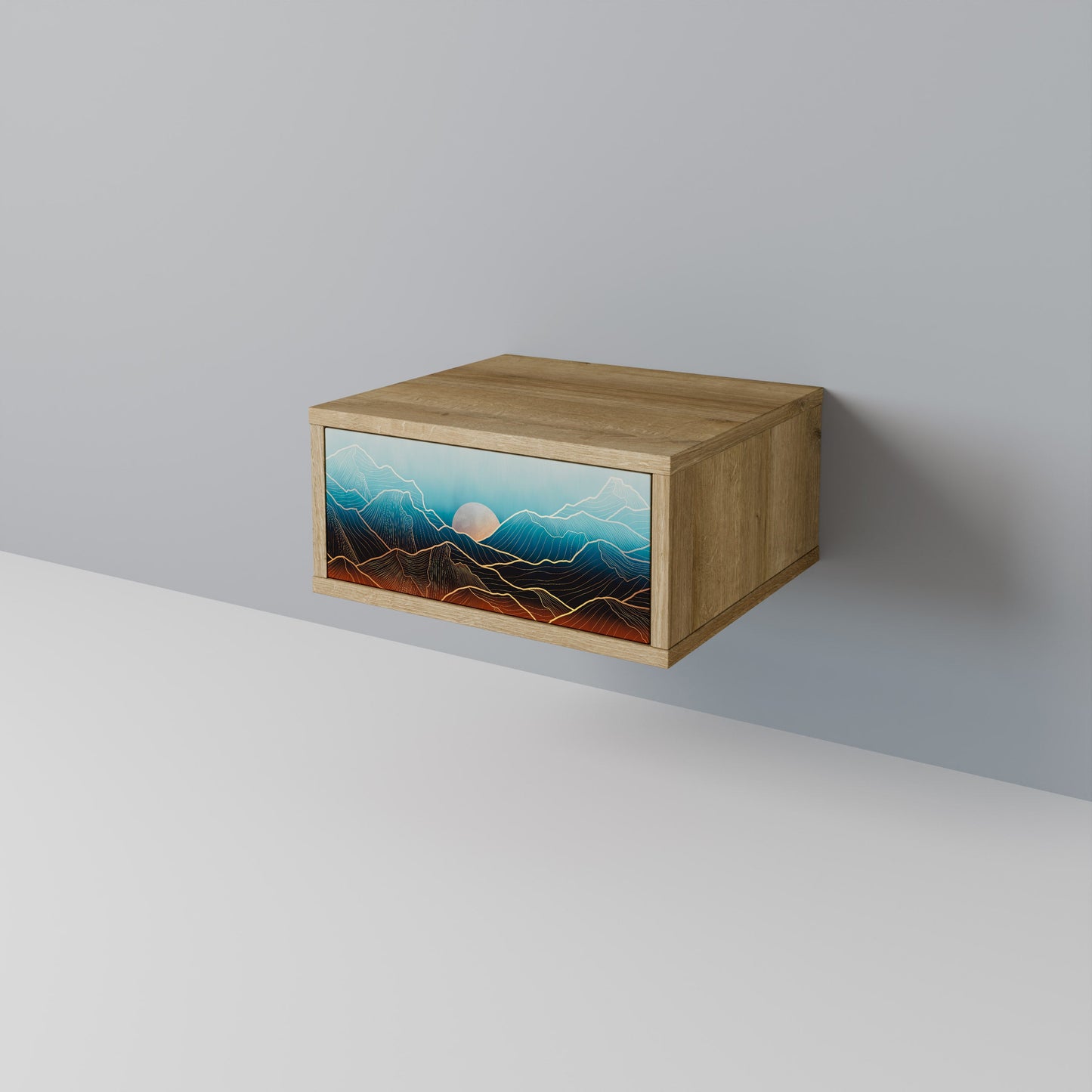 LUNAR SECRETS Comodino in Effetto Rovere