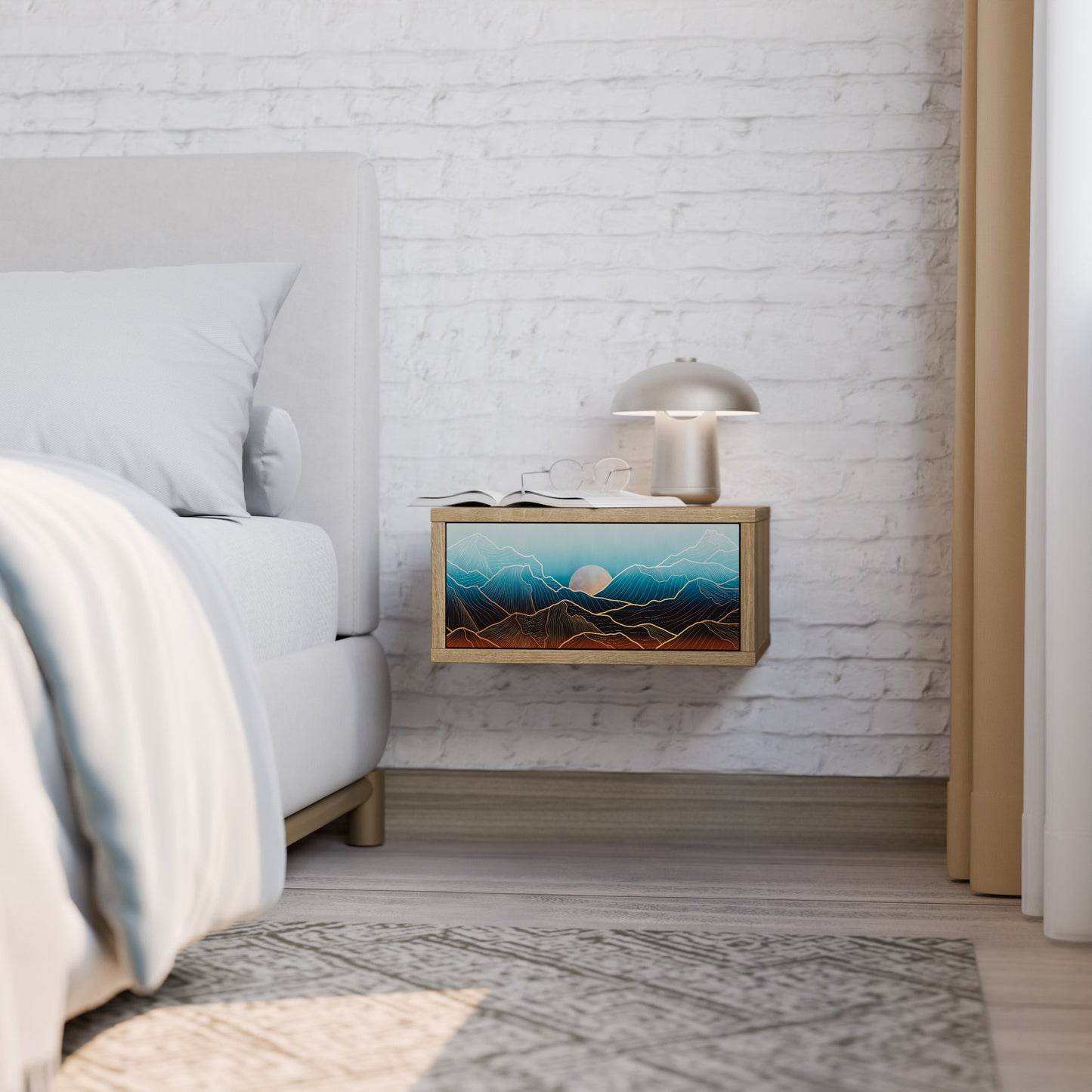 LUNAR SECRETS Comodino in Effetto Rovere