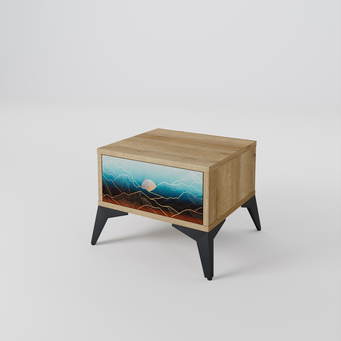 LUNAR SECRETS Comodino in Effetto Rovere