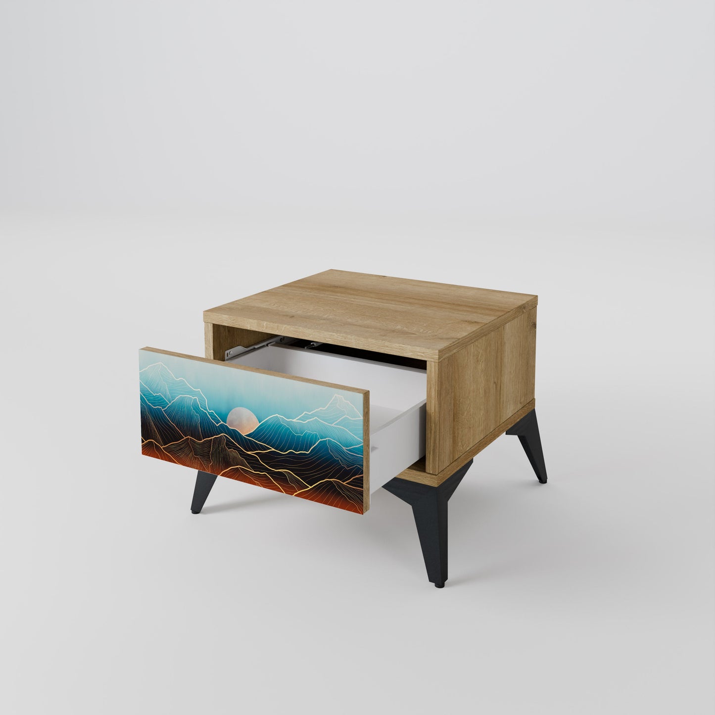 LUNAR SECRETS Comodino in Effetto Rovere