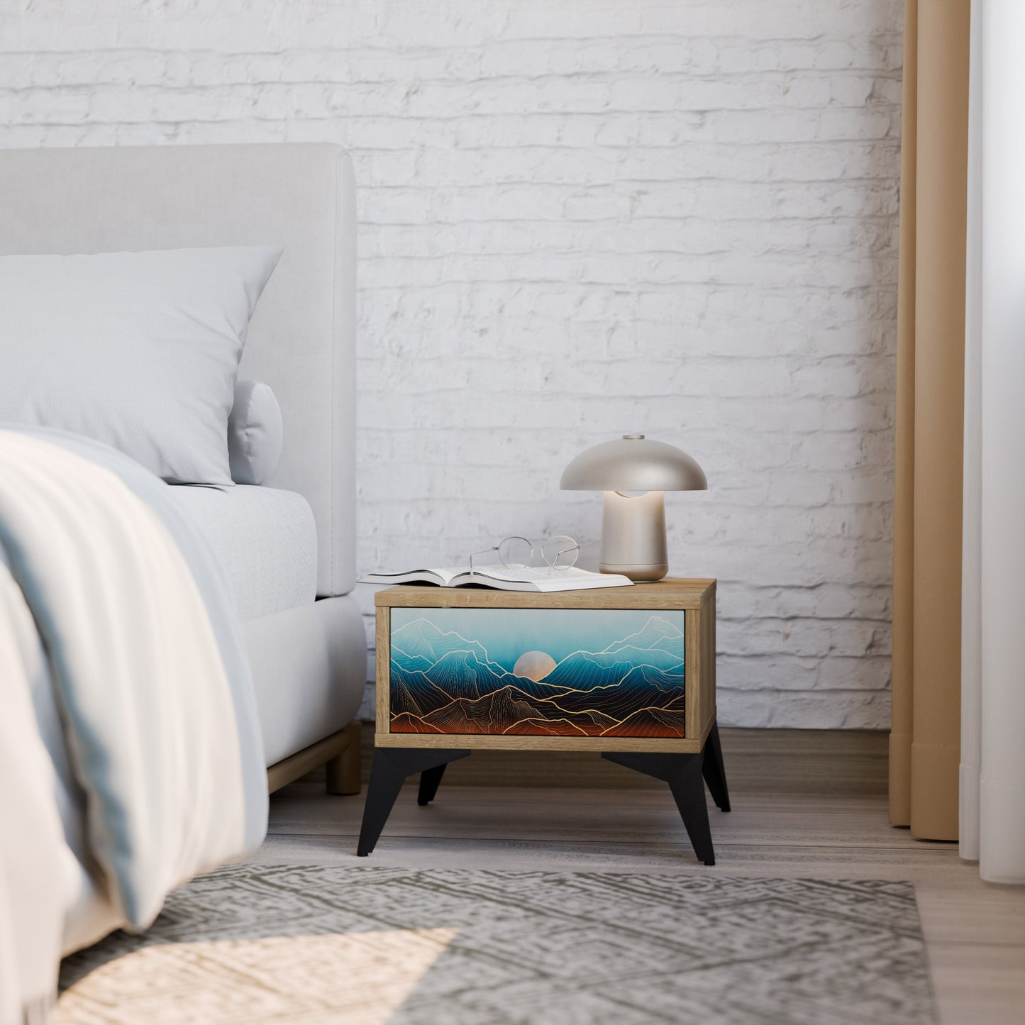 LUNAR SECRETS Comodino in Effetto Rovere