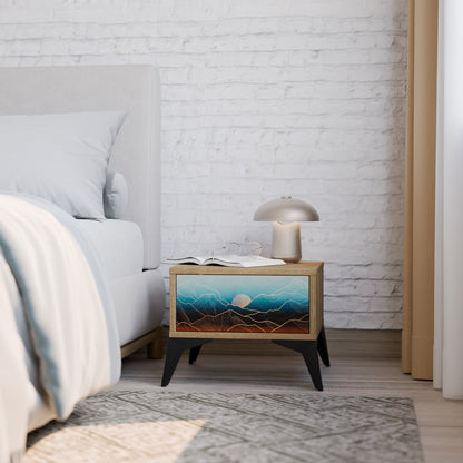 LUNAR SECRETS Comodino in Effetto Rovere