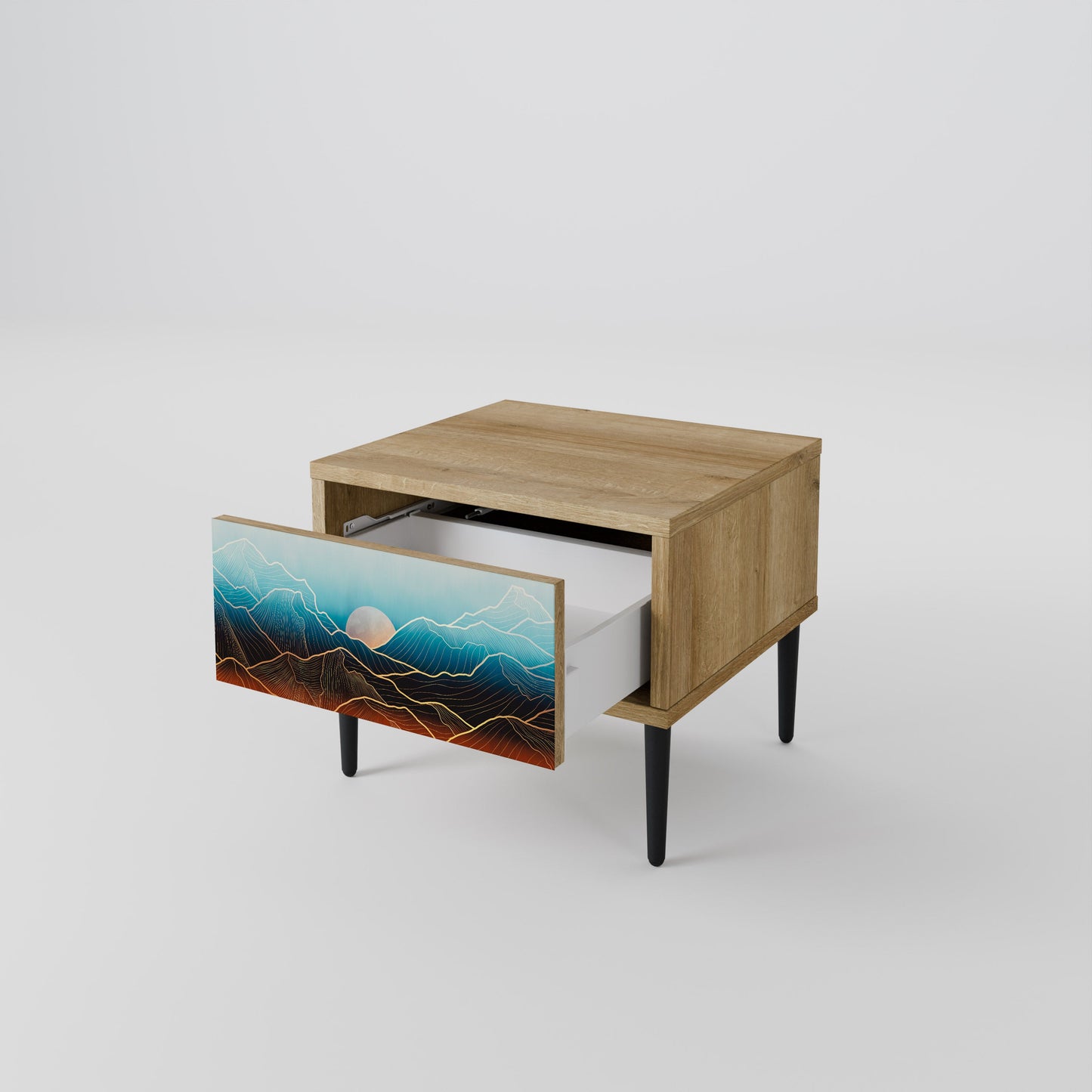 LUNAR SECRETS Comodino in Effetto Rovere