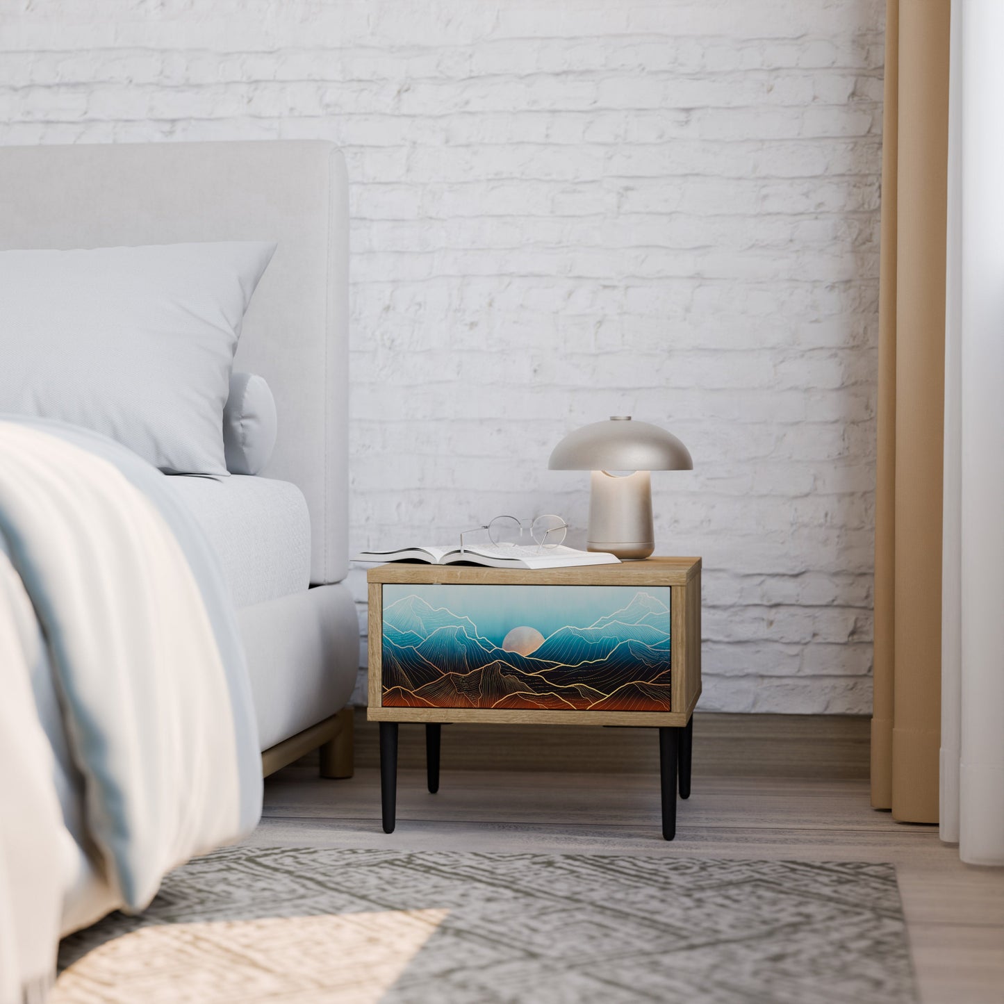 LUNAR SECRETS Comodino in Effetto Rovere