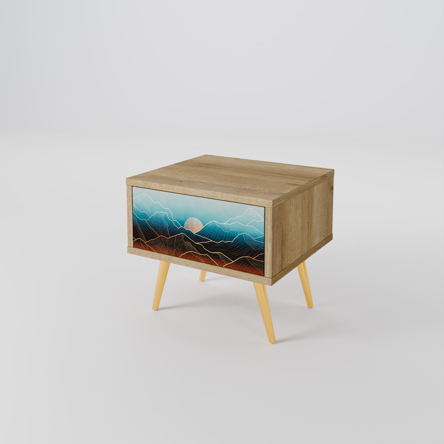 LUNAR SECRETS Comodino in Effetto Rovere