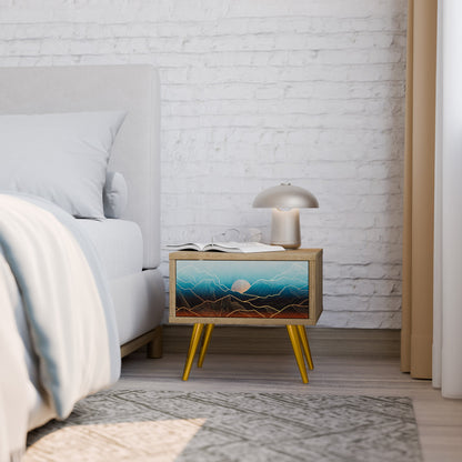 LUNAR SECRETS Comodino in Effetto Rovere