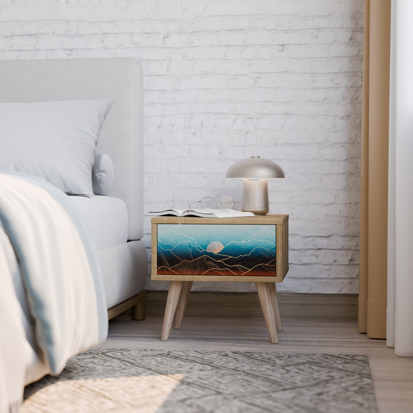 LUNAR SECRETS Comodino in Effetto Rovere