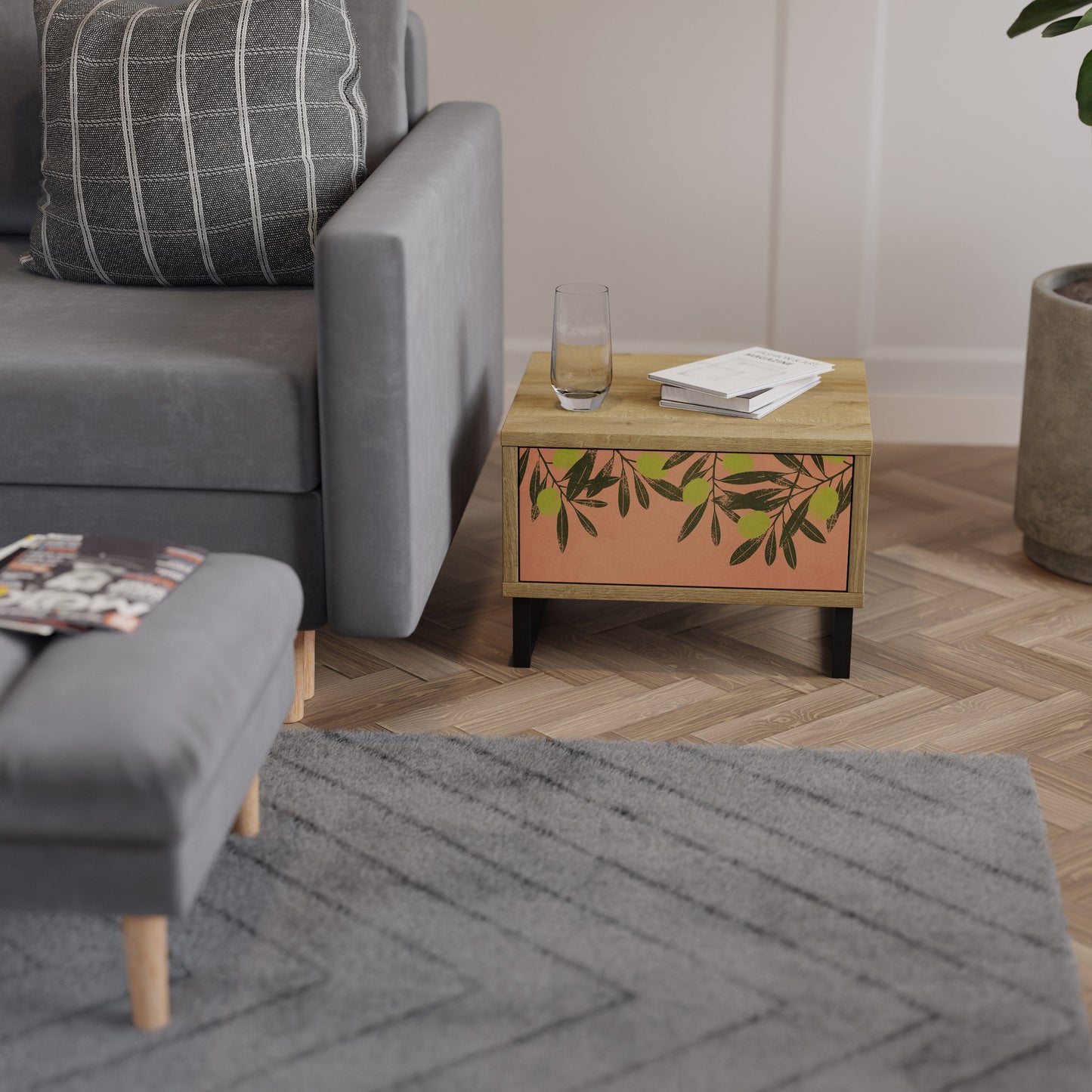 JUICY OLIVES Comodino in Effetto Rovere