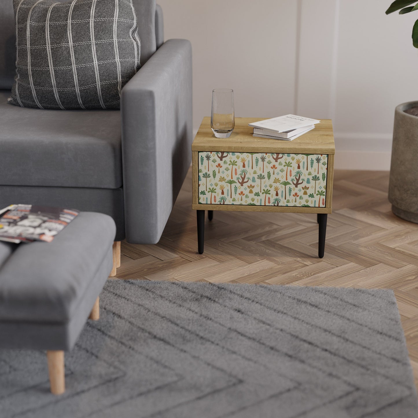 PALM SPRING Comodino in Effetto Rovere