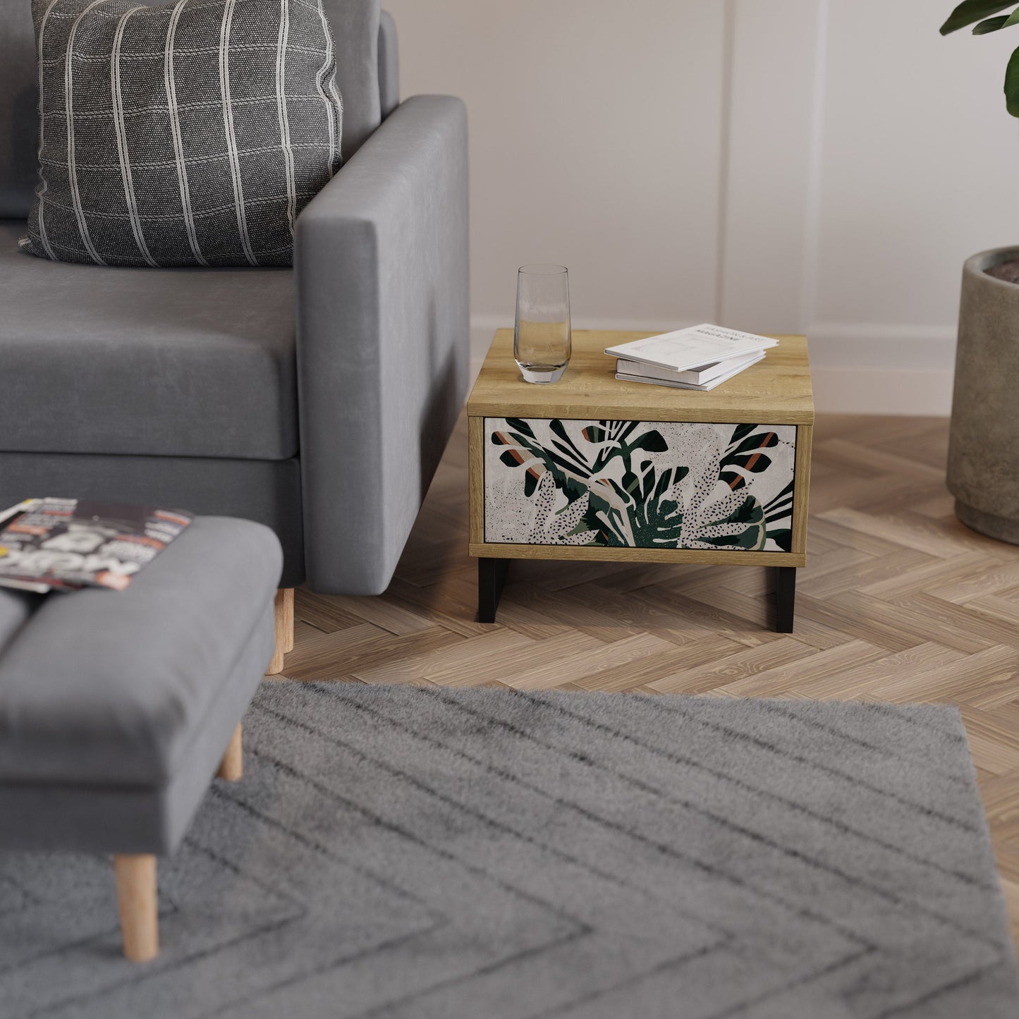 VERDURE FORMATION Nightstand in Oak Effect