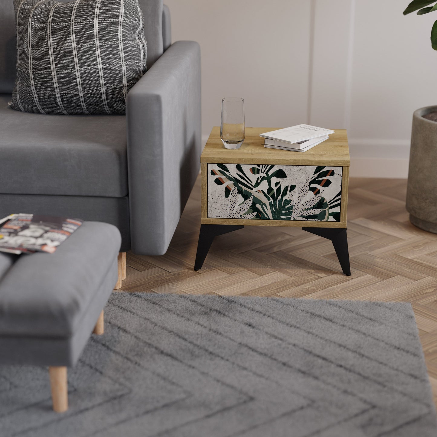 VERDURE FORMATION Nightstand in Oak Effect