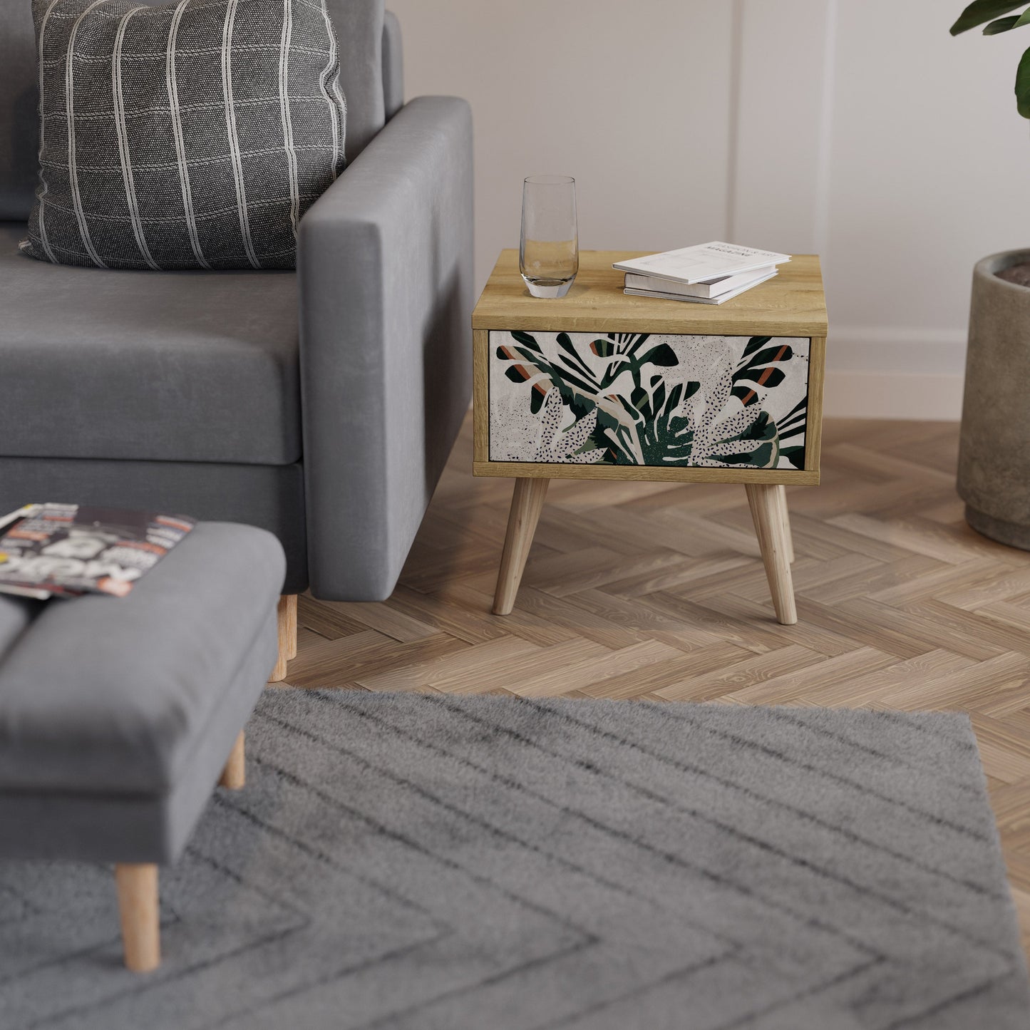 VERDURE FORMATION Nightstand in Oak Effect