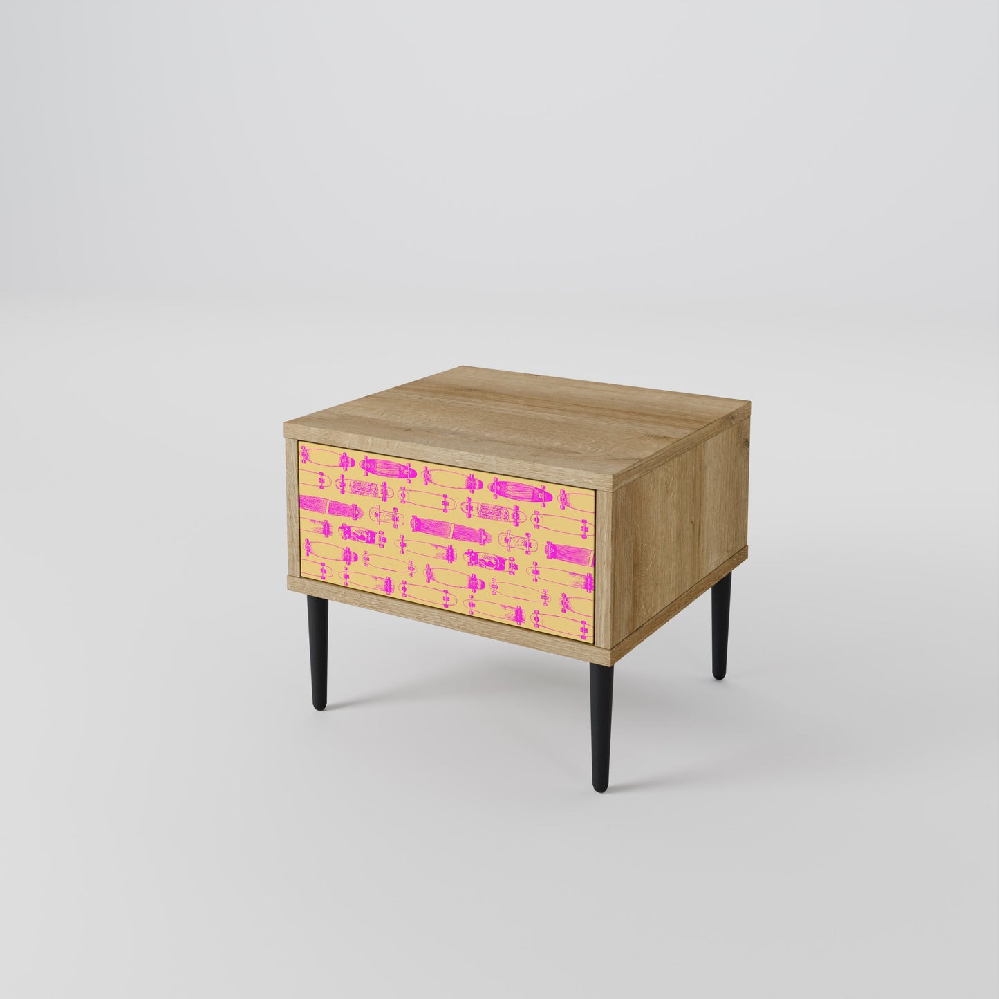 SKATEBOARD ARTISTRY Comodino in Effetto Rovere