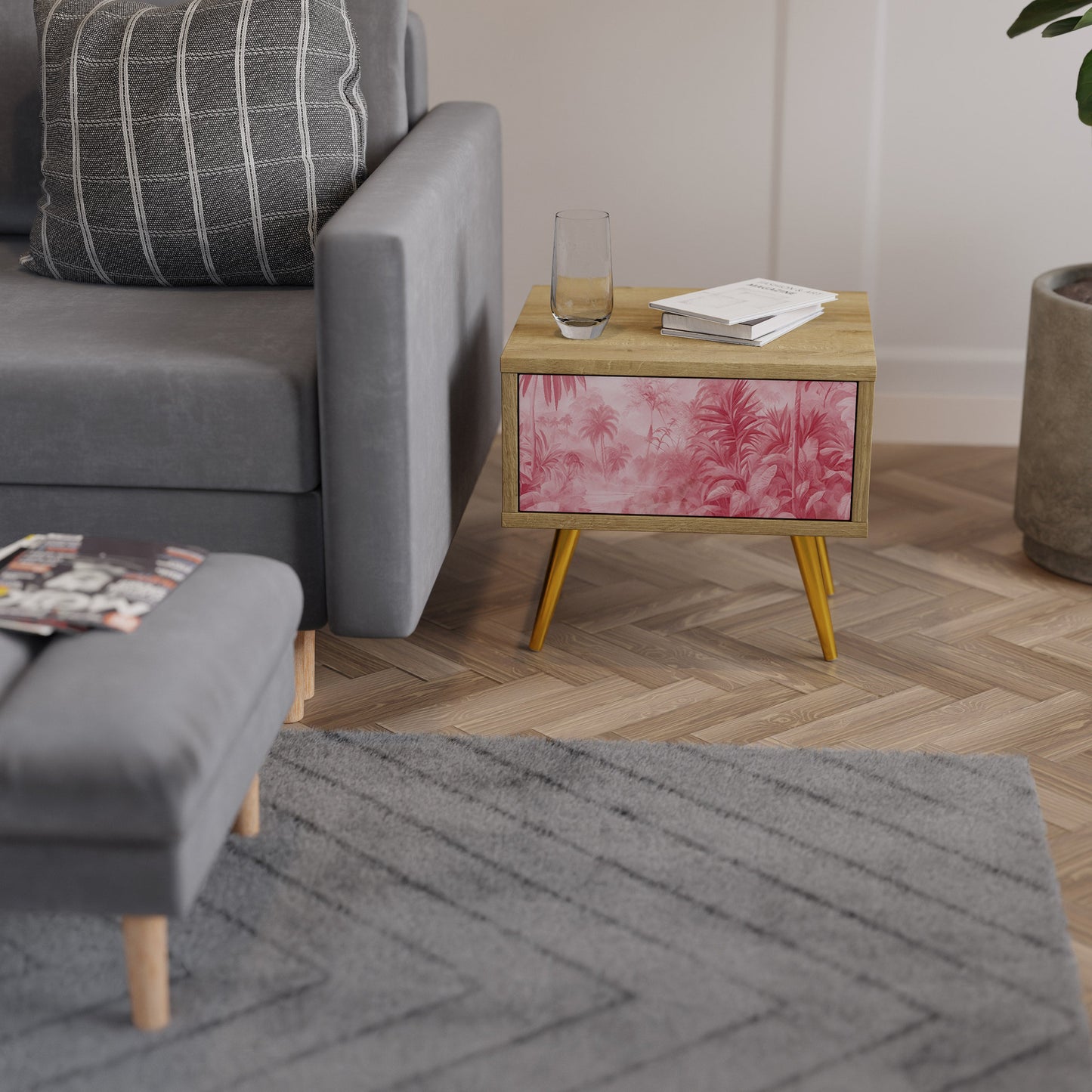 SWEET TROPICS Comodino in Effetto Rovere