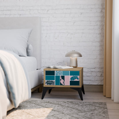 COMBINATION OF SHAPES Comodino in Effetto Rovere