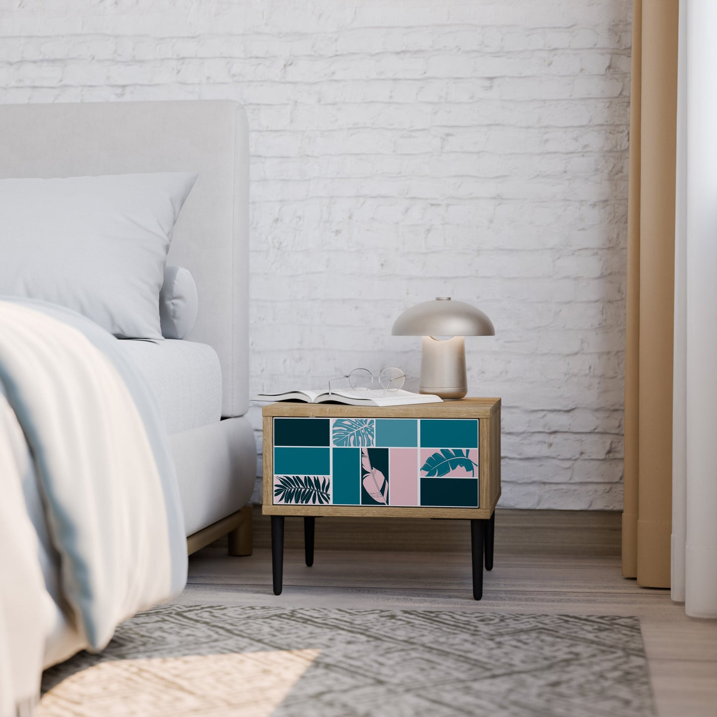 COMBINATION OF SHAPES Comodino in Effetto Rovere