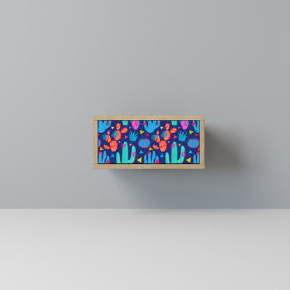 CACTUS VIBES Nightstand in Oak Effect