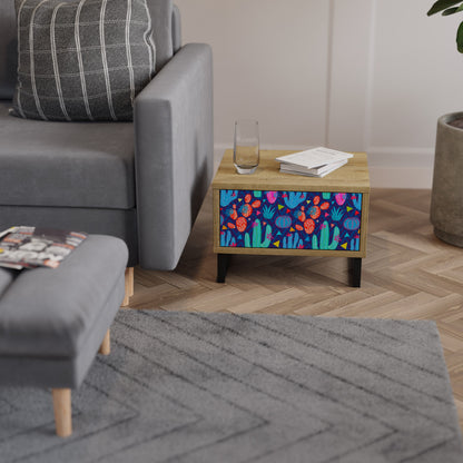 CACTUS VIBES Nightstand in Oak Effect