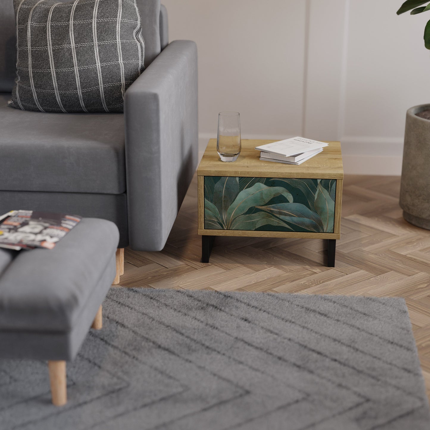 ROYAL GREEN Comodino in Effetto Rovere