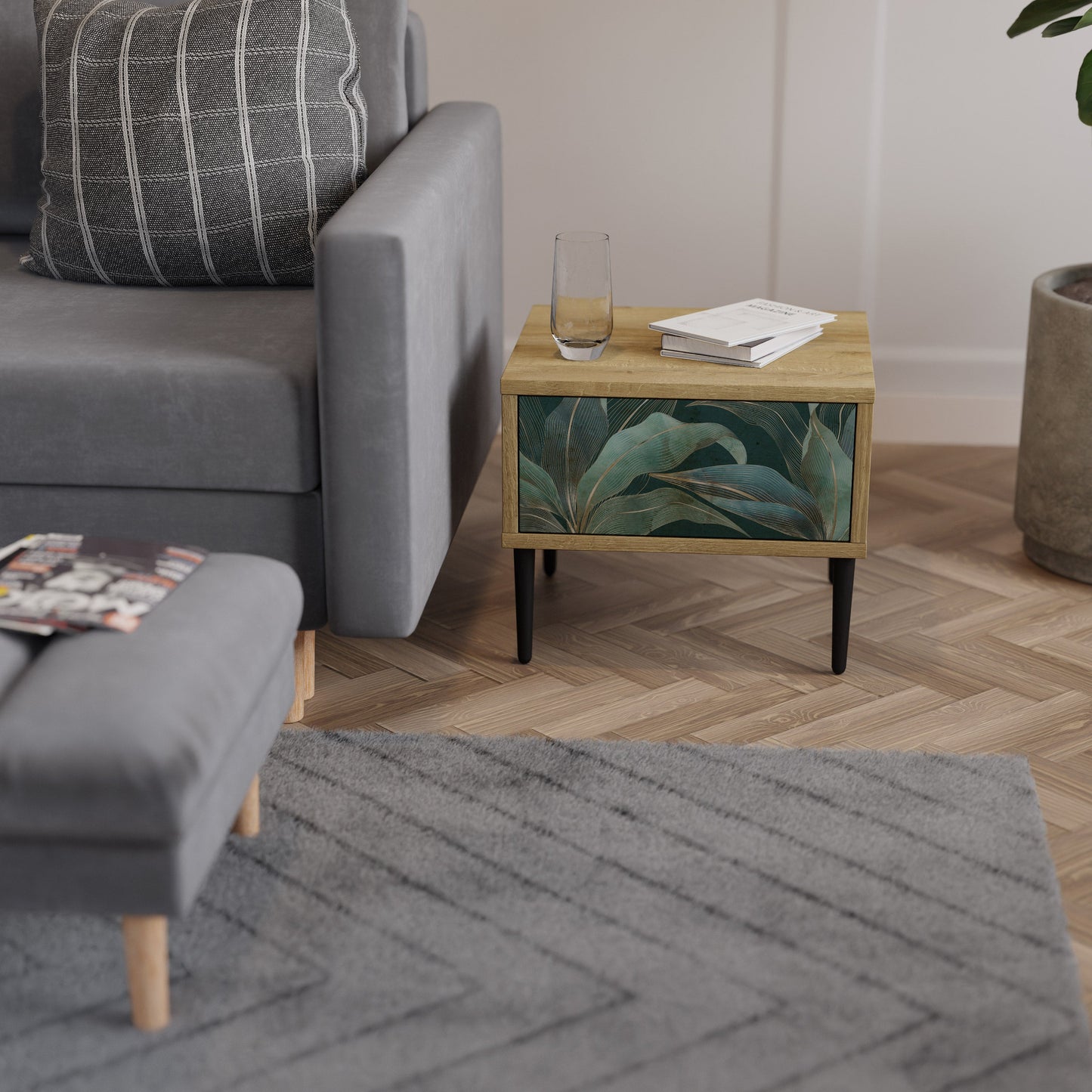 ROYAL GREEN Comodino in Effetto Rovere