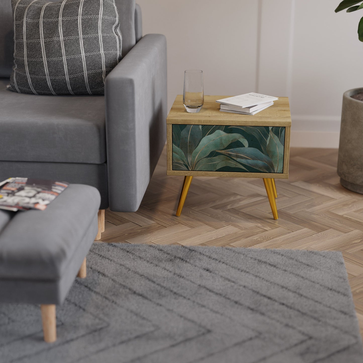 ROYAL GREEN Comodino in Effetto Rovere