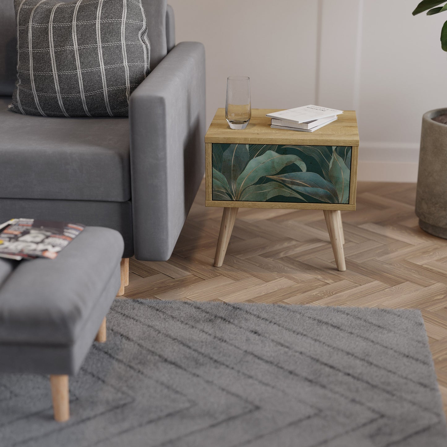 ROYAL GREEN Comodino in Effetto Rovere