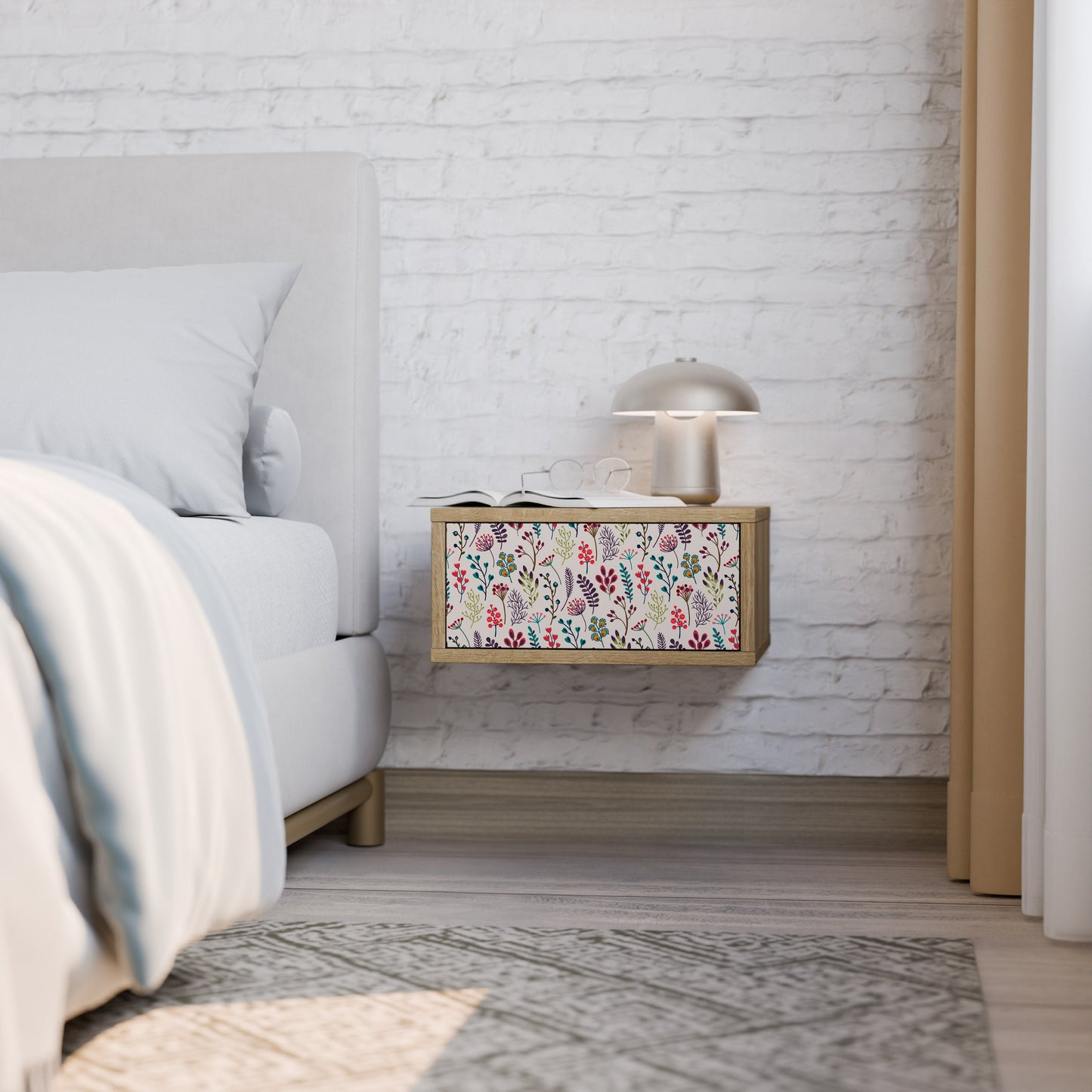 AUTUMN SUNDRIES Nightstand in Oak Effect