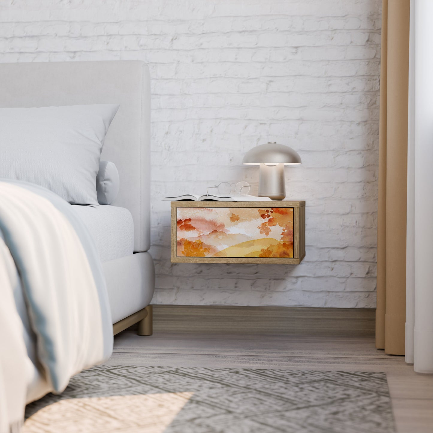 TRACES OF AUTUMN Nightstand in Oak Effect