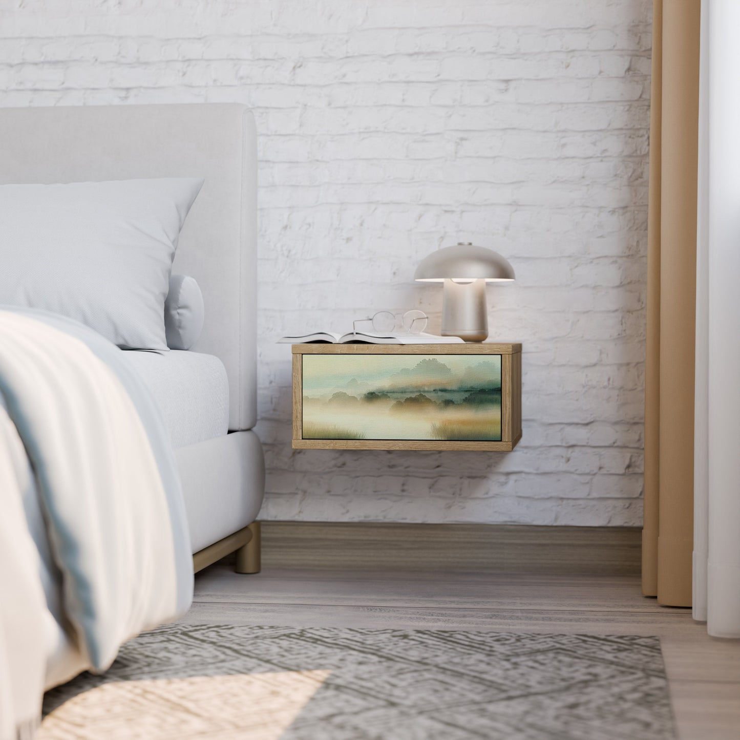 MORNING BY THE LAKE Comodino in Effetto Rovere