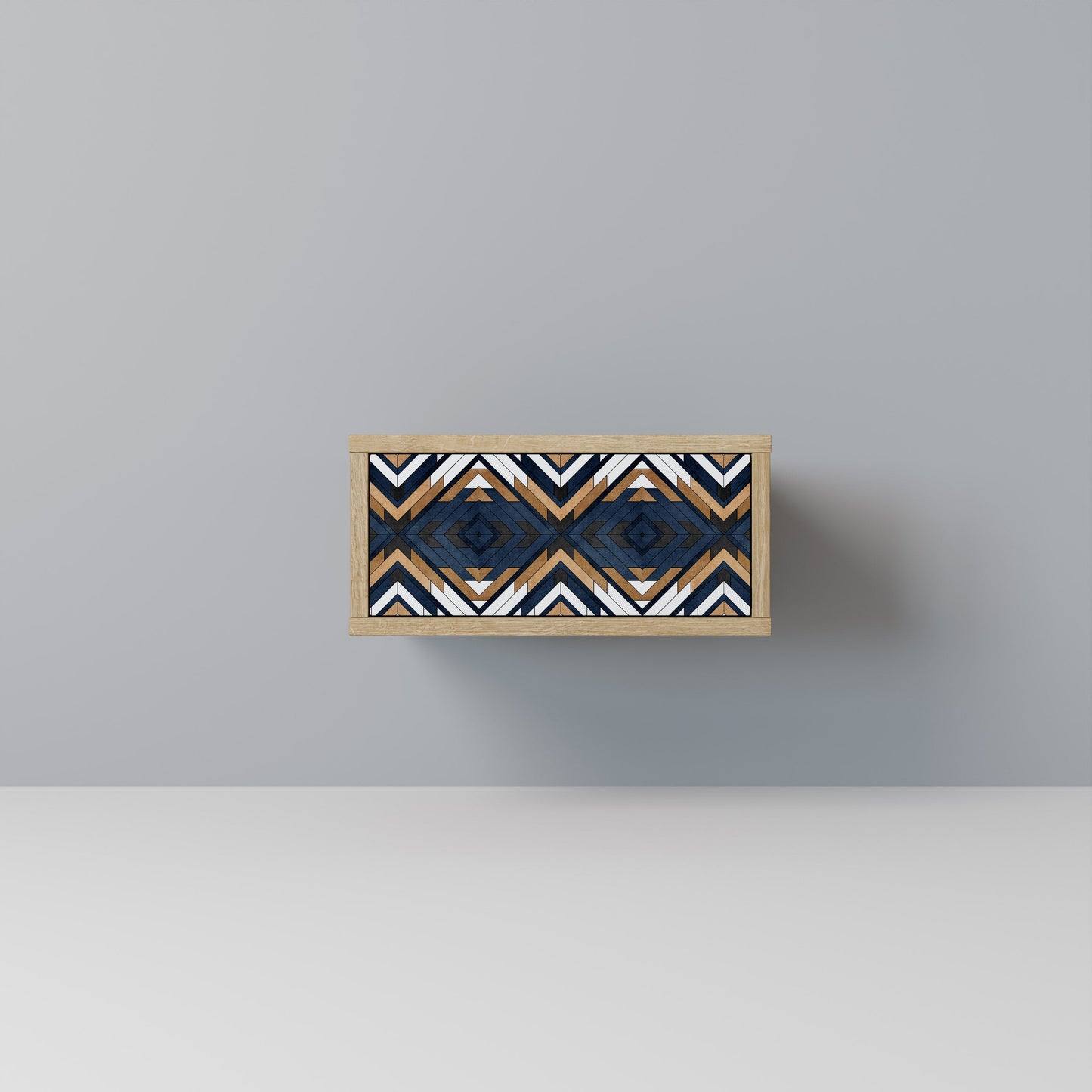 ARTFUL GEOMETRY Comodino in Effetto Rovere