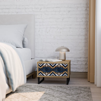 ARTFUL GEOMETRY Comodino in Effetto Rovere