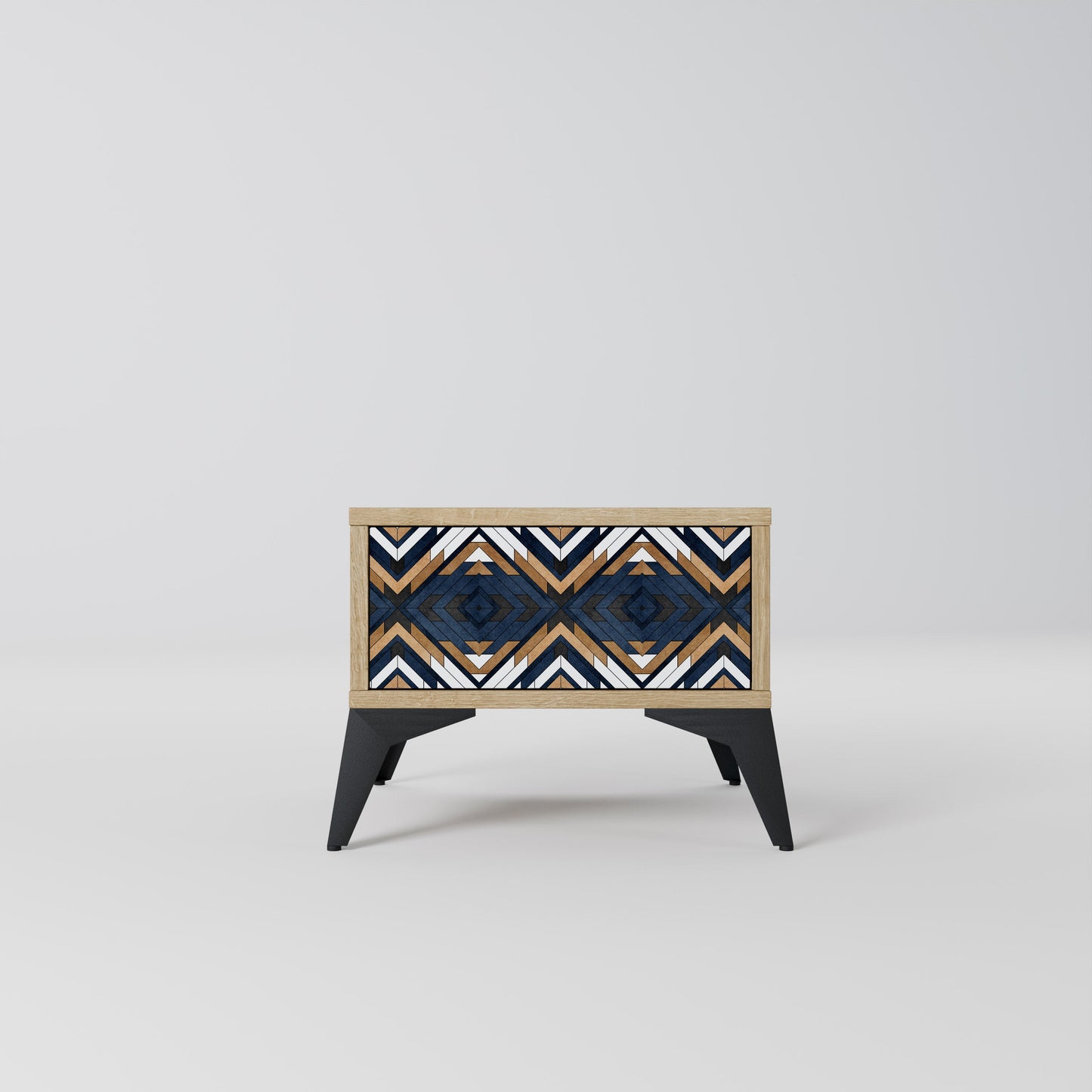 ARTFUL GEOMETRY Comodino in Effetto Rovere