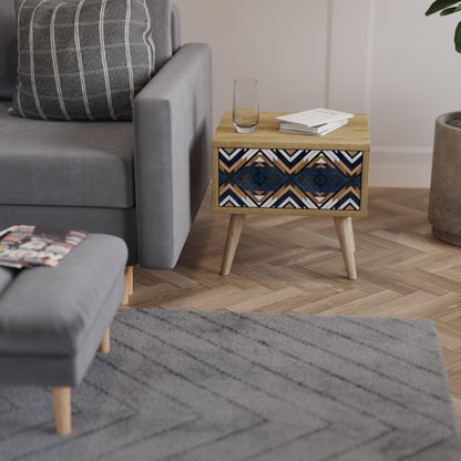 ARTFUL GEOMETRY Comodino in Effetto Rovere