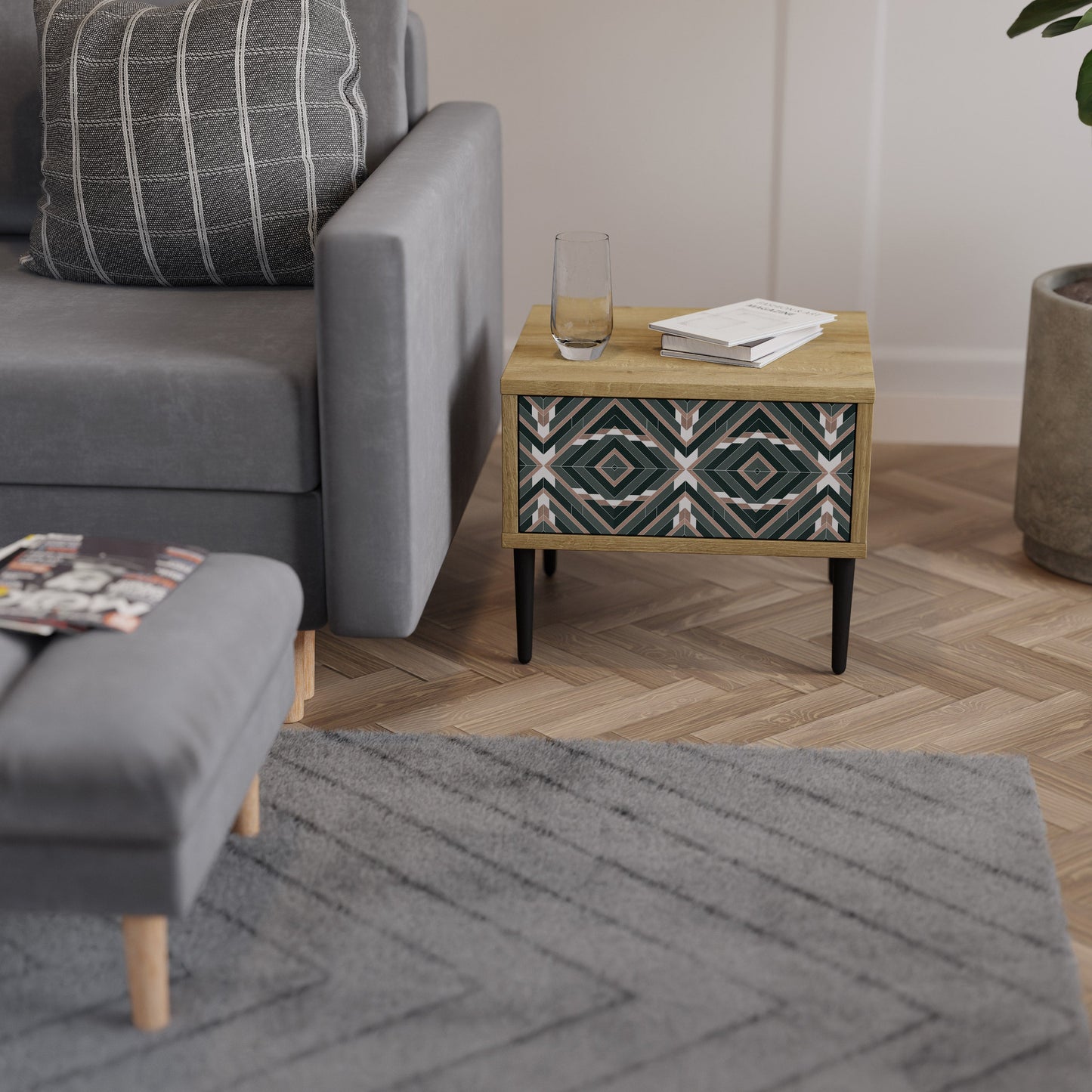 DIMENSION DELIGHTS Comodino in Effetto Rovere