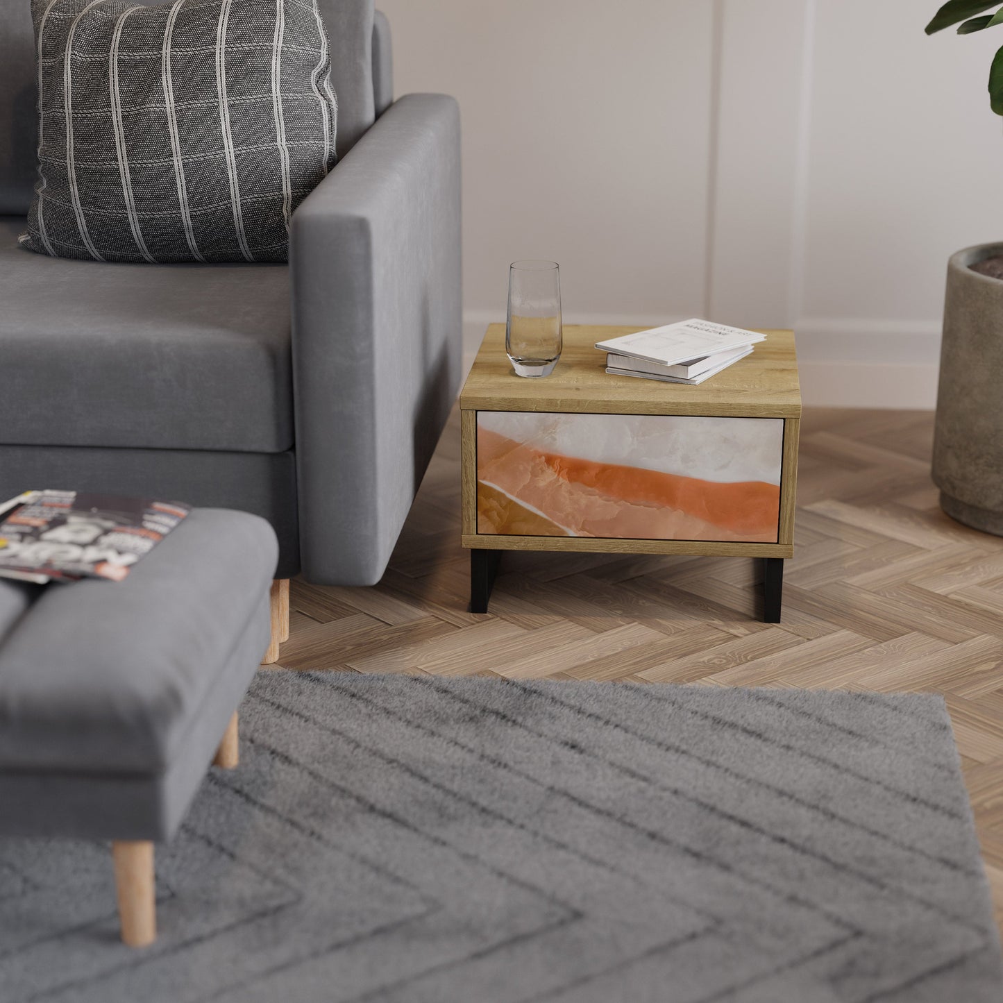 SANDHILLS SPLENDOUR Comodino in Effetto Rovere