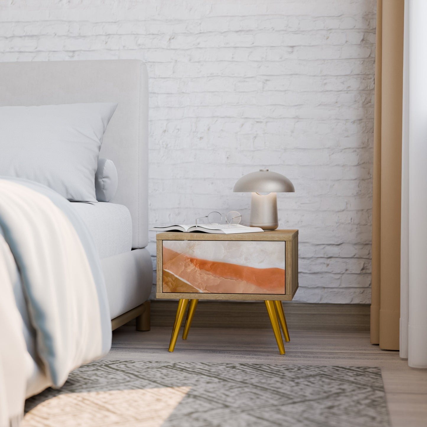 SANDHILLS SPLENDOUR Comodino in Effetto Rovere