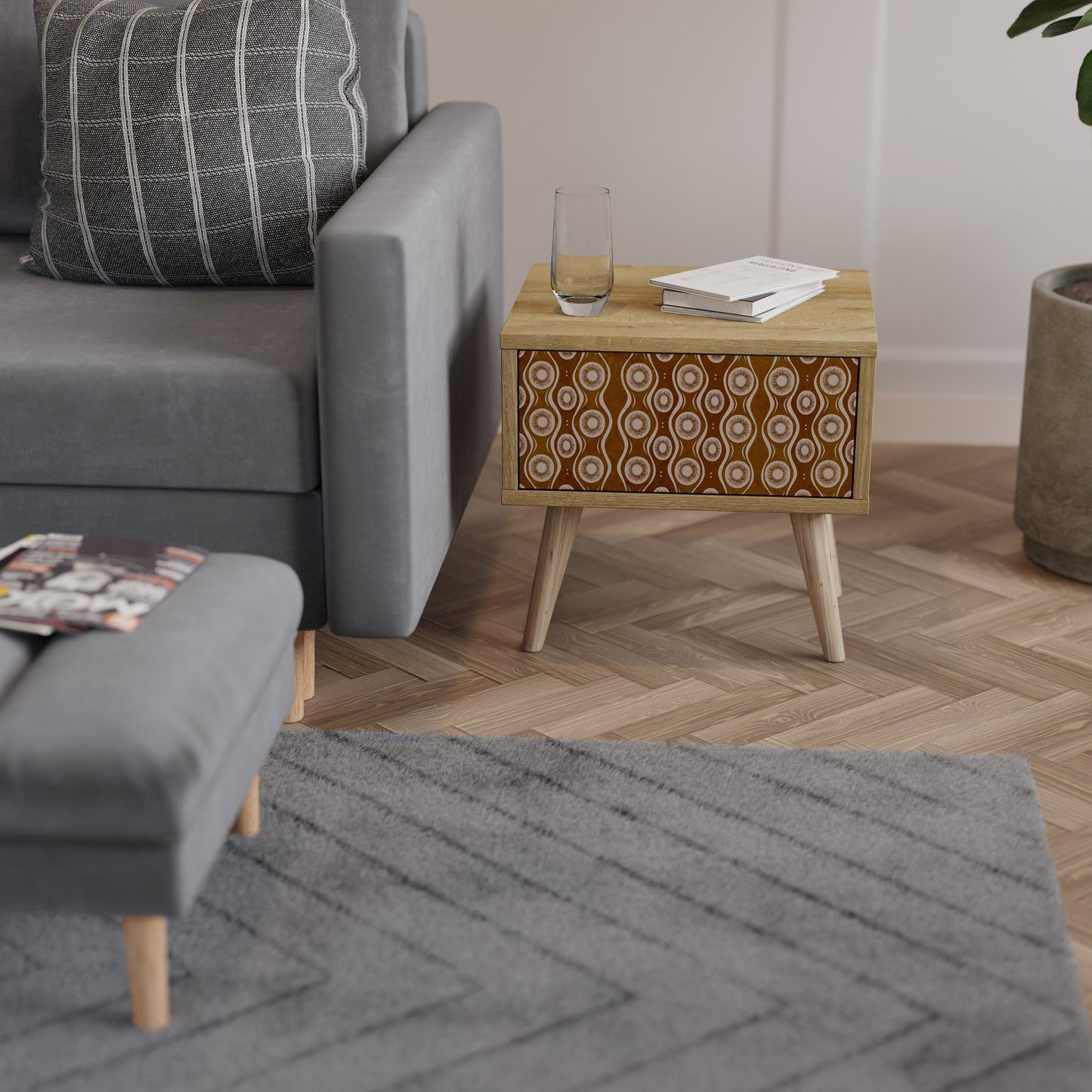 BROWN EYES Comodino in Effetto Rovere